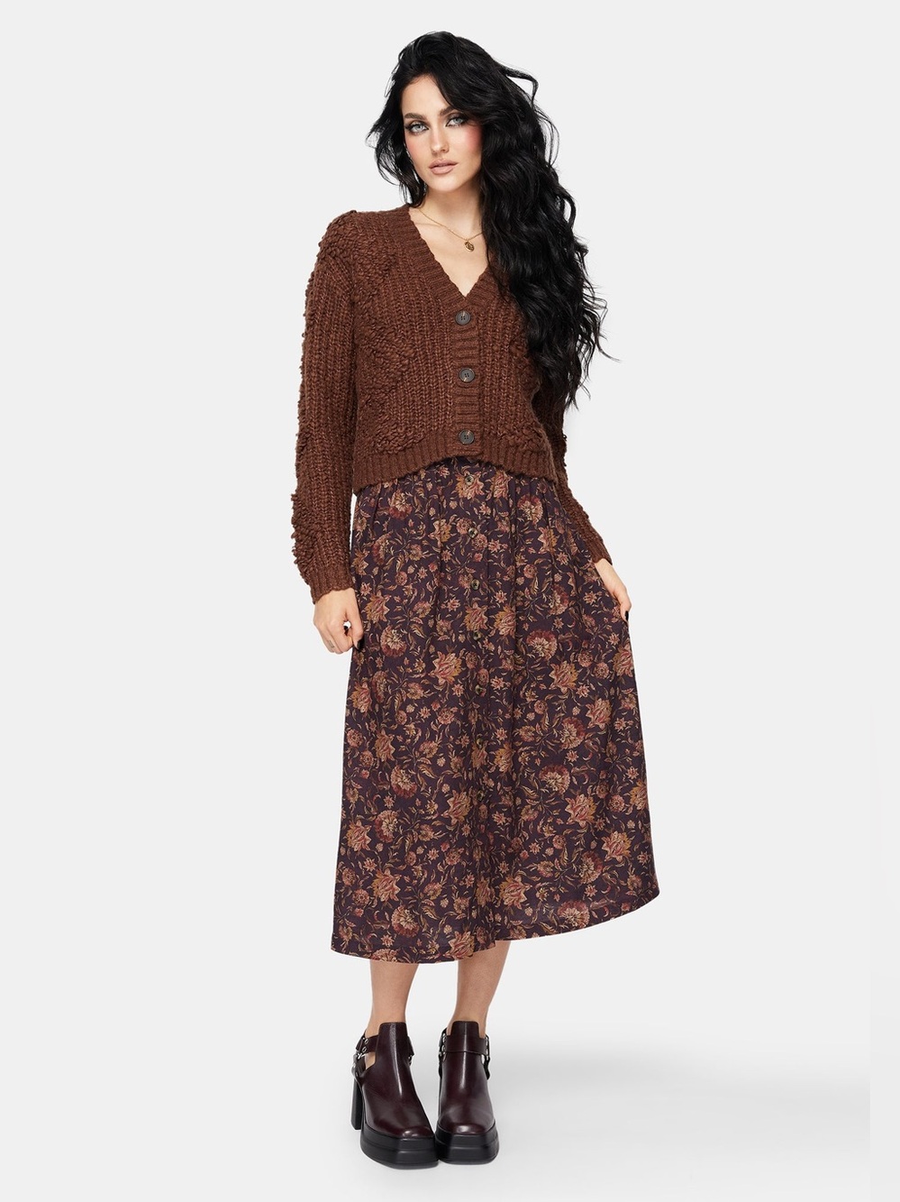 Disturbia Skye Button Down Midi Skirt US 14 / UK 18